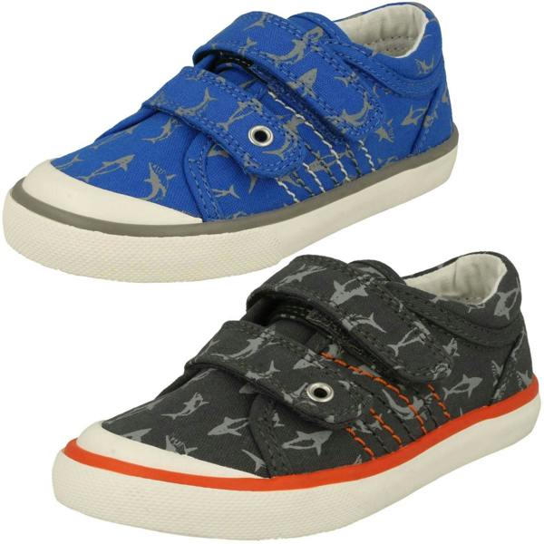 Start-rite Boys Startrite Shark Detailed Canvas Shoes Wave