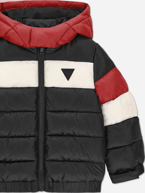 Guess Boys Hooded Puffer Jacket in Black