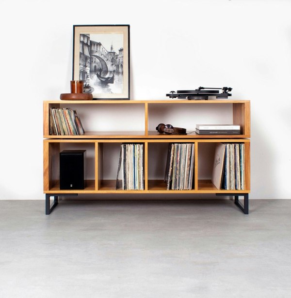 The Urban Editions Technic Turntable Stand in Iroko 120cm (47") Wide