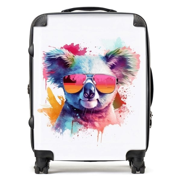 Warren Reed Colourful Splashart Koala In Glasses Suitcase