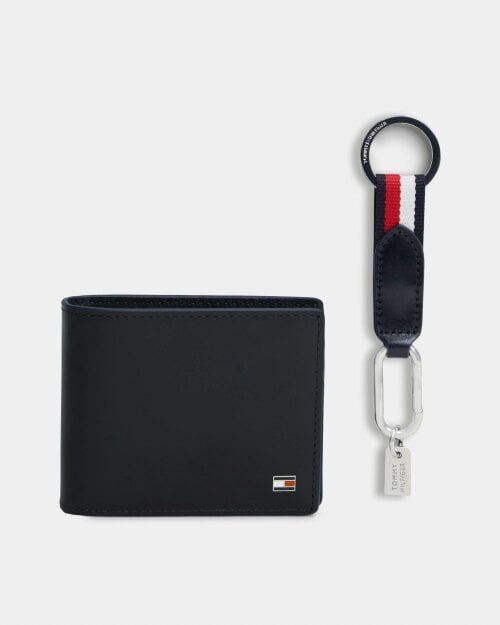 Tommy Hilfiger Gift Box Mens Mini Wallet & Key Fob - Space Blue