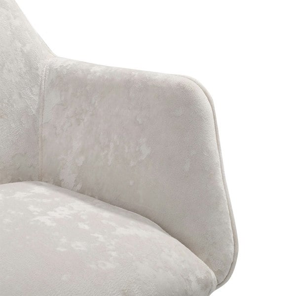 Velvet Upholstered Home Office Swivel Task Chair with Flared Arms Armchairs Living and Home