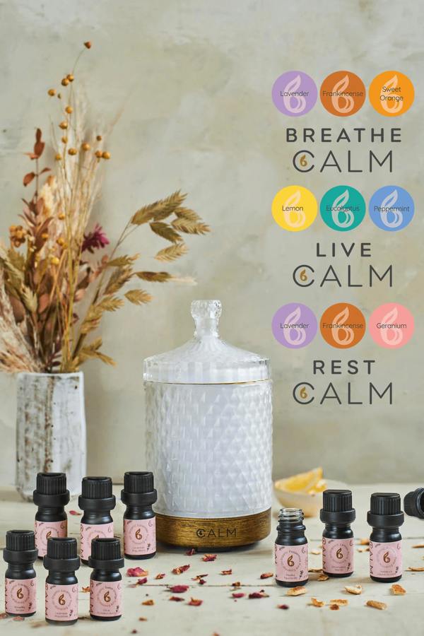 B Calm Aroma Diffuser with Essential Oil Steps - Stress Relief, Energy Boost, Sleep & Hormone Balance