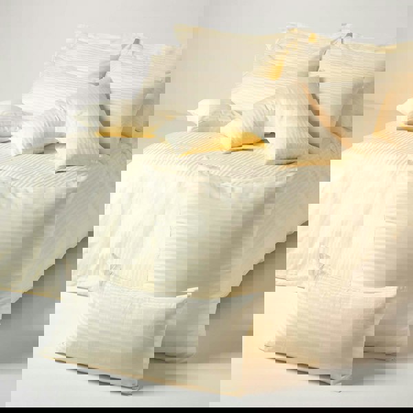 HOMESCAPES Silky 330 TC Egyptian Cotton Satin Stripe Pillowcase, European Size