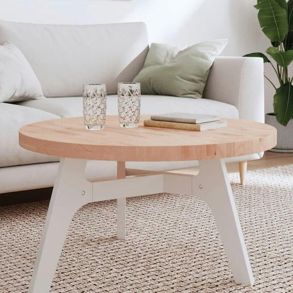 Berkfield Table Top �_�”�_80x4 cm Round Solid Wood Beech