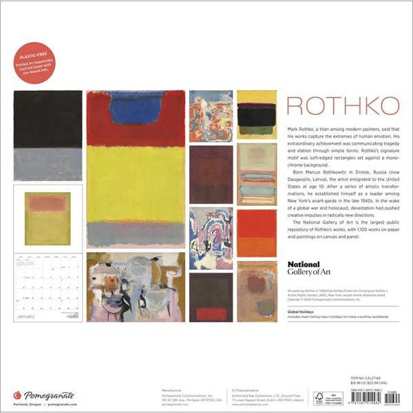 Mark Rothko Calendar 2027, Wall Calendars, Month To View, Art, Gift
