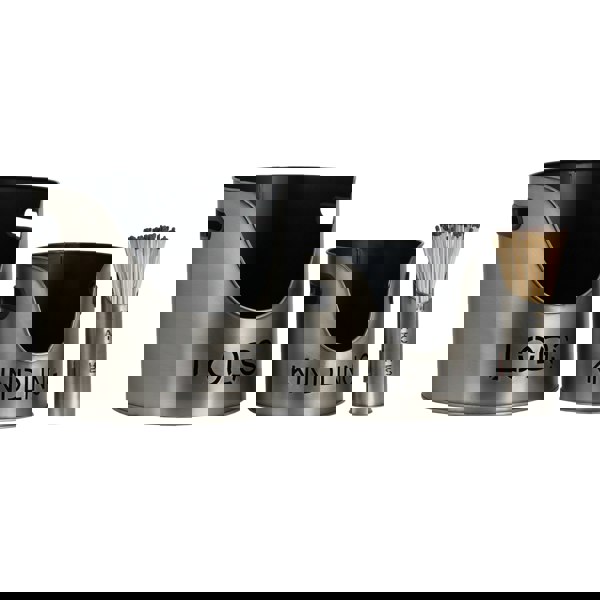 Hill Interiors Kindling Buckets & Matchstick Holder - Silver