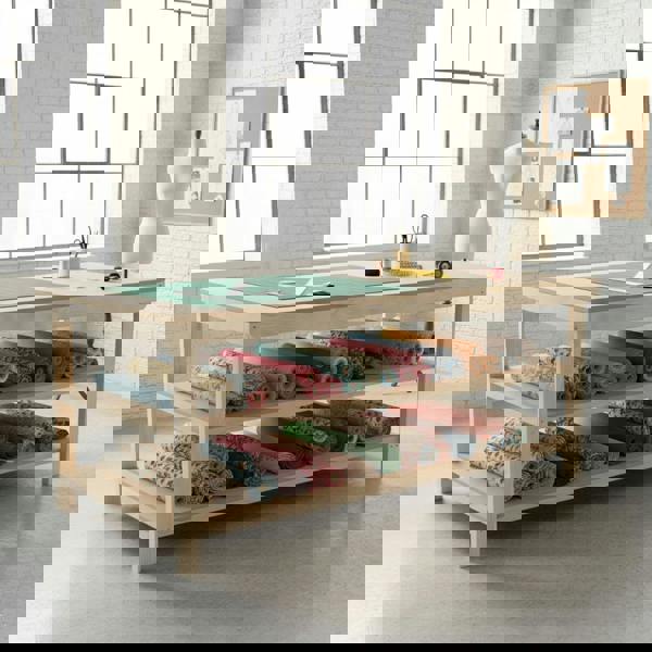 Arbor Garden Solutions Wooden Workbench MDF Top Depth-4ft With Double Shelf