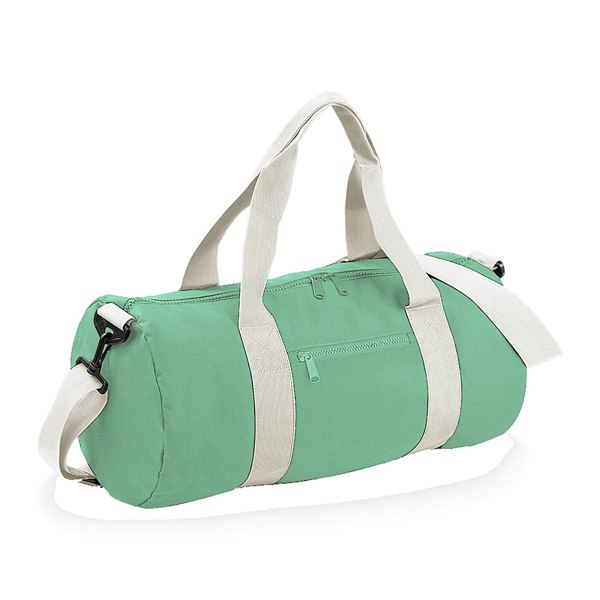 Bagbase Plain Varsity Barrel / Duffle Bag (20 Litres) - Mint Green/Off White