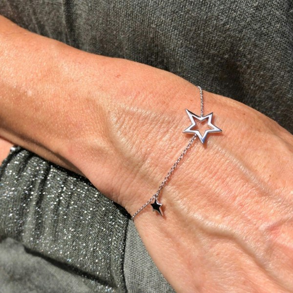 Duet Star Sterling Silver Adjustable Bracelet - Reeves & Reeves