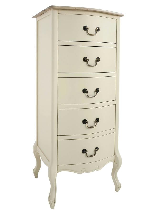 Statement Furniture Juliette Tallboy 5 Drawer French Style Bedroom Chest