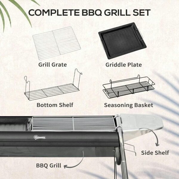 Bobobiy Charcoal BBQ Grill - Black