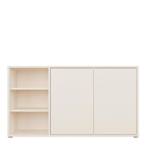 Furniture To Go Alice Springs Sideboard with Open Shelving & Push-to-Open Doors in Sand