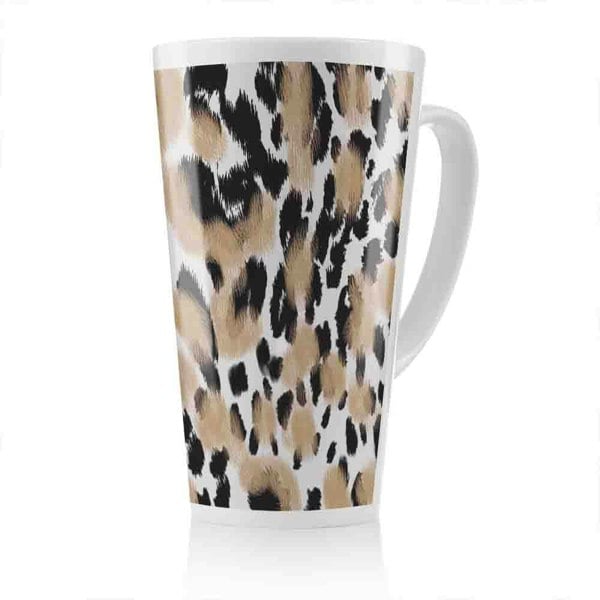 Benjamin Tate Design Leopard Spots Print Latte Mug