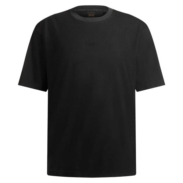 Boss Mens Cotton Crew Neck Oversized T-Shirt - Black - 