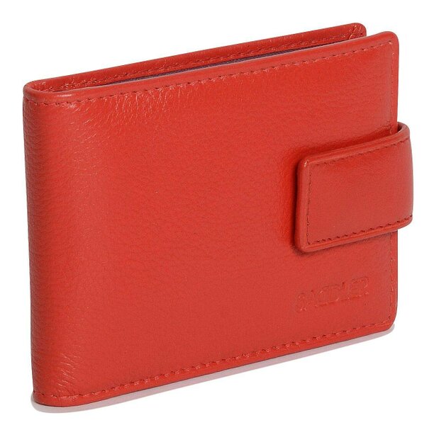 SADDLER Robyn Compact Leather Card Wallet – Handmade by Saddler | RFID Protected & Gift Boxed - Red