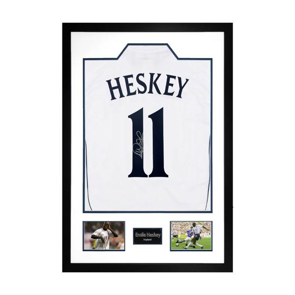 Emile Heskey Signed England Shirt Premium Frame