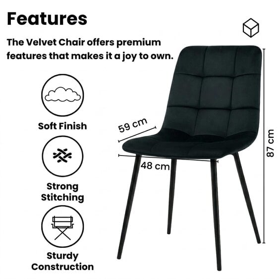 Kosy Koala Dining Table Set With 4 Black Velvet Chairs And 1 Black Velvet Bench Dining Room Furniture