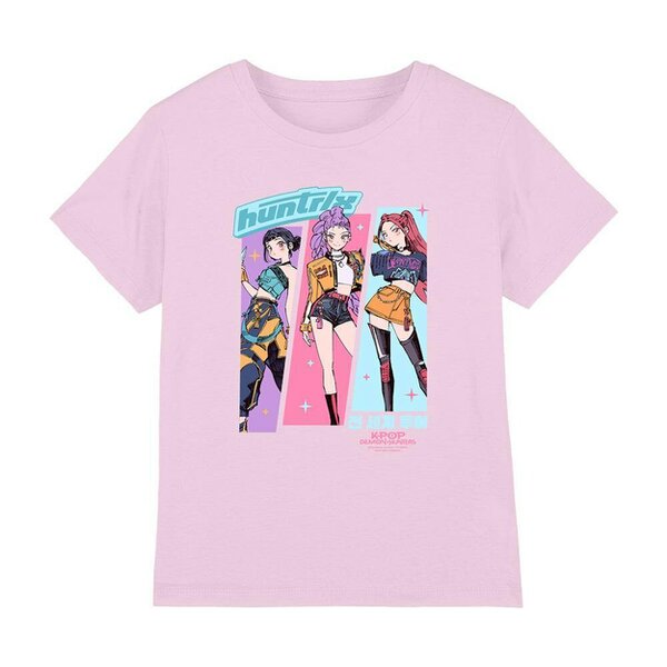 K-Pop Demon Hunters Childrens/Kids Huntr/X Anime T-Shirt - Pink