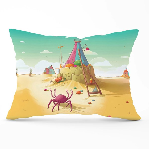 Warren Reed Crab On A Beach Holiday Cushions