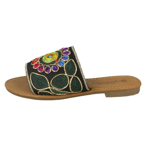 Savannah Ladies Savannah Flat Stitched Vamp Mules