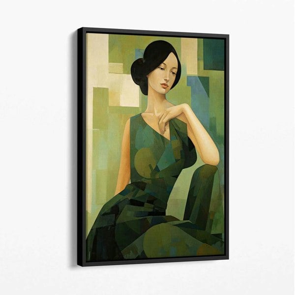 Artze Wall Art The Lady in Green Canvas Art Print
