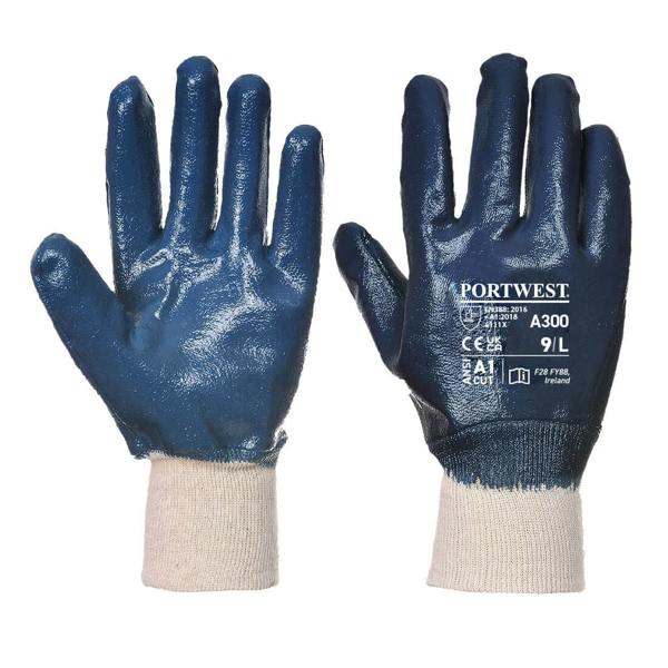 Grip 12 Nitrile Full Dipped Knitwrist Glove  (Pack of 12) - Hi-Vis Trousers