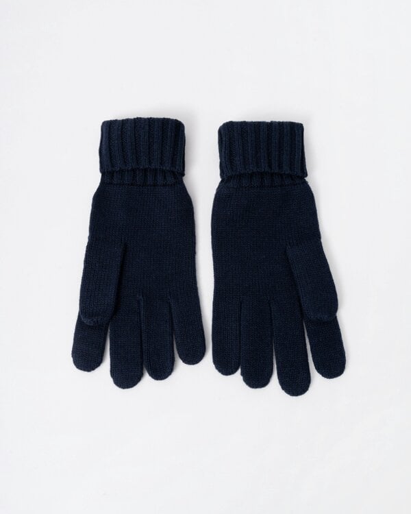 GANT Mens Cotton Blend Logo Gloves - 410 Marine