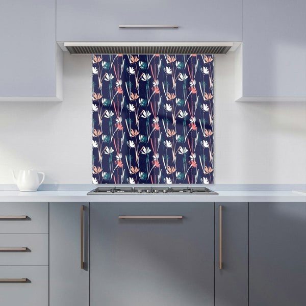 Warren Reed - Designer Hand Drawn Wild Flowers Kitchen Splashback