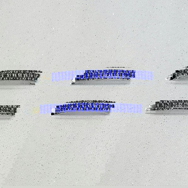 Diamante Hair Slides Large Blue