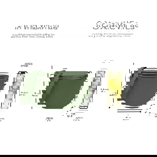 Kitise Italian Real Leather Bum Bag Style Crossbody Bag