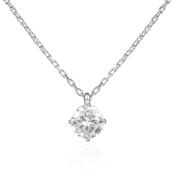 namana Dainty 925 Sterling Silver Round Solitaire Pendant Necklace for Women