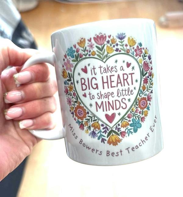 Aye Do Gifts It Takes A Big Heart to Shape Little Minds Mug Gift | Teacher School Gift