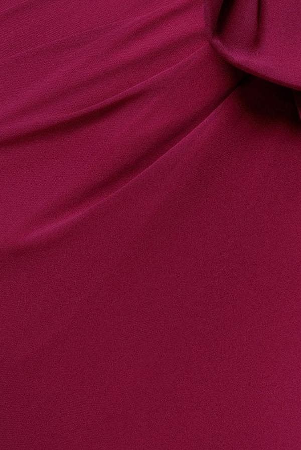 One Shoulder Cowl With Bow Detail Maxi Dress - Magenta DR4606