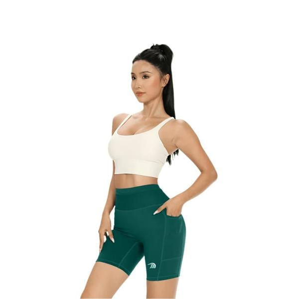 Anniou Compression Biker Shorts - green