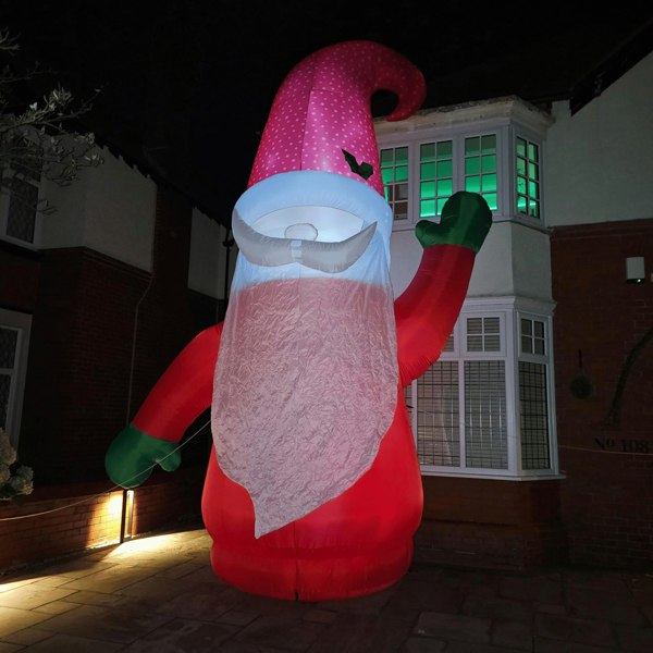 Samuel Alexander Giant: 20ft (6m) Outdoor Inflatable Light up Christmas Gonk with Raised Arm & LEDs
