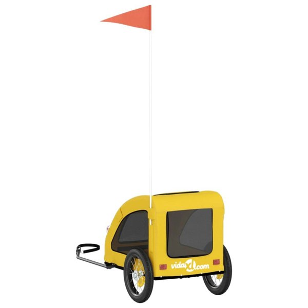 Berkfield Dog Bike Trailer Yellow Oxford Fabric and Iron
