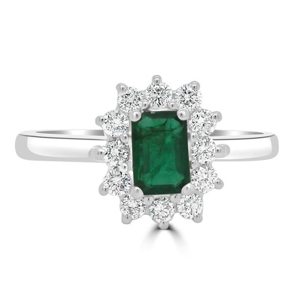 Sarah Layton Emerald & Diamond Dress Ring - 18ct White Gold