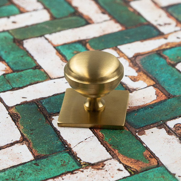 Handle & Home Satin Brass Round Knobs & Cup With Backplate