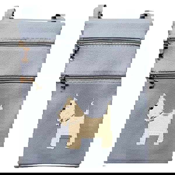 Fores Collection Westie Dog Appliqué Crossbody Bag with Adjustable Strap