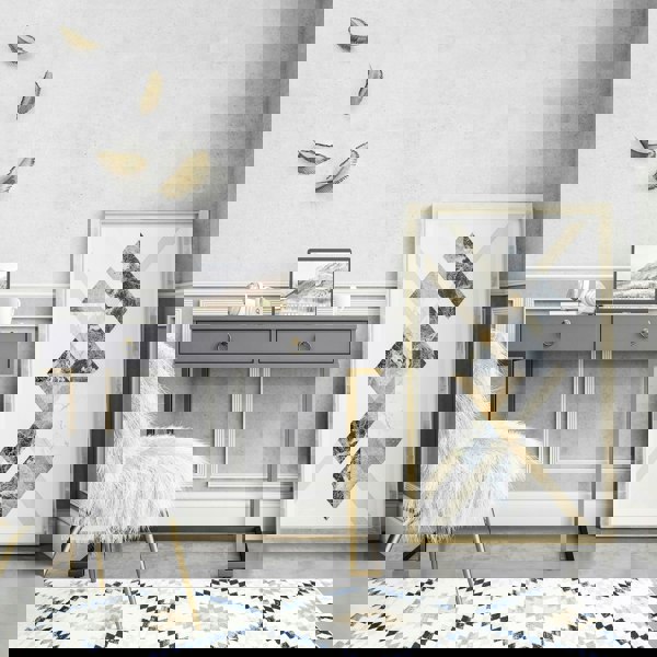 Dorel Home Camila Writing Desk Graphite Grey / Golden