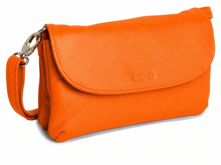 SADDLER Audrey Compact Leather Crossbody Bag & Clutch – Versatile & Stylish - Gift Boxed - Orange