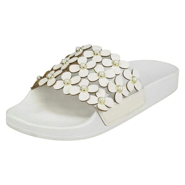 Spot On Ladies Spot On Flower Trim Sliders F00089