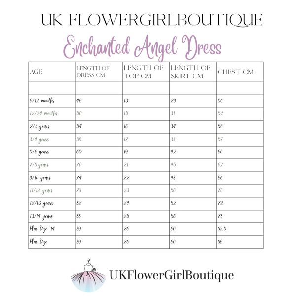 UK Flower Girl Boutique Enchanted Angel Dress - Embroidered Fern