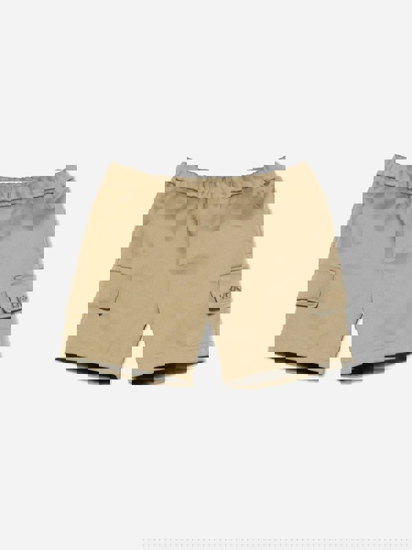 Versace Baby Boys Logo Cargo Shorts in Beige