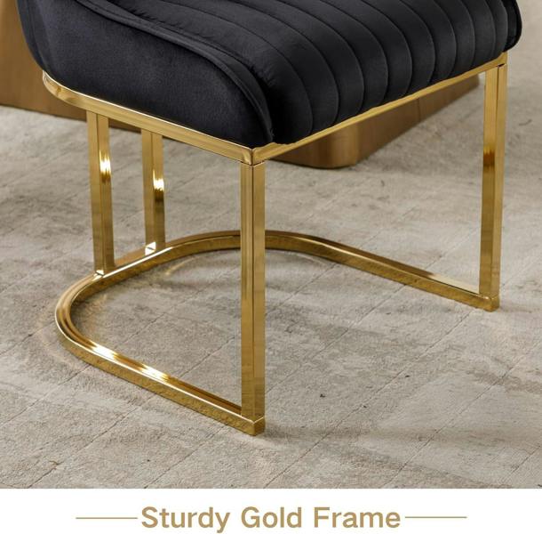 HYGRAD BUILT TO SURVIVE Luxe Velvet Dining Chairs with Gold Legs – Set of 2 | HYGRAD®