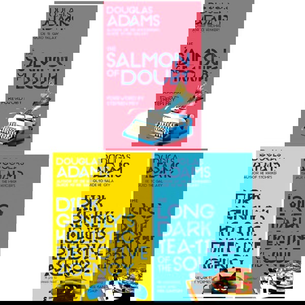 Dirk Gently Series 3 Books Set by Douglas Adams (Dirk Gently's Holistic Detective Agency, The Long Dark Tea-Time of the Soul, The Salmon of Doubt)