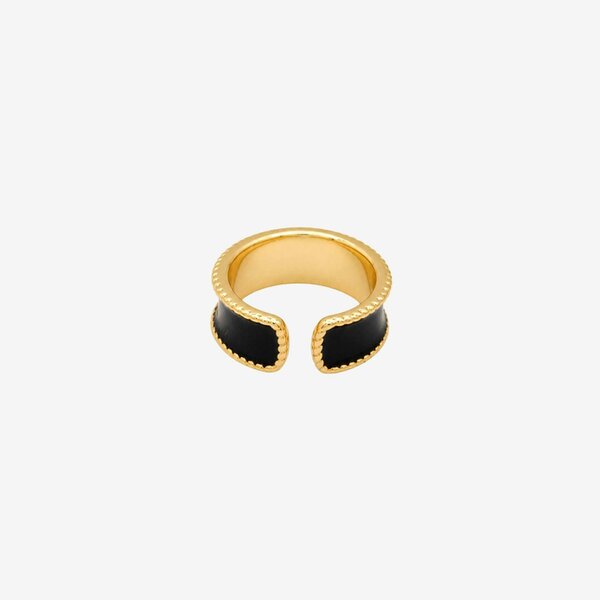 Uchi & Soto Kin Black and Gold Shell Ring