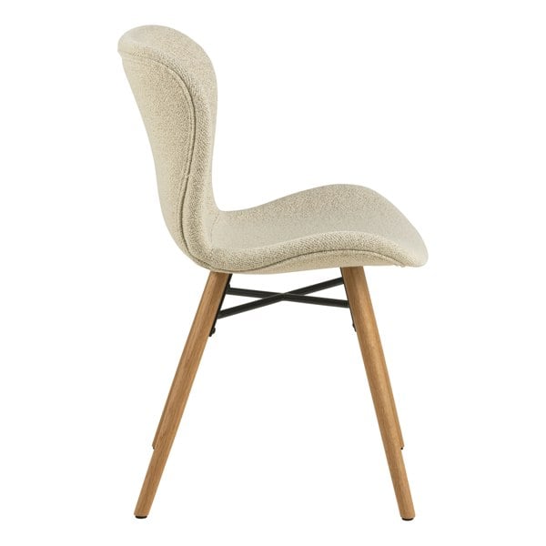 Furniture To Go Batilda Dining Chairs with Cream Fabric and Oak Set of 2