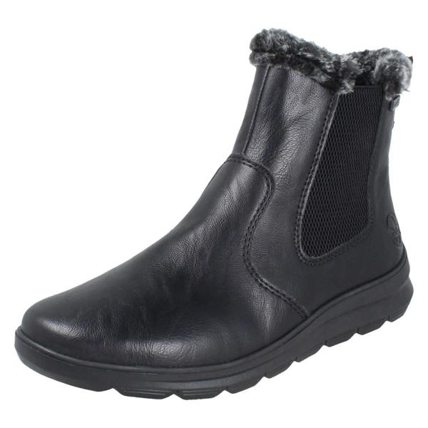 Rieker Ladies Rieker-Tex Warm Lined Faux Fur Chelsea Boots Z0061